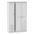Pembroke White Gloss 3 Door Triple Wardrobe - RHF 2 Drawers