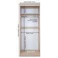 Knightsbridge White Gloss and Light Oak 2 Door Plain Tall Wardrobe