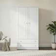 Pembroke White 2 Door 2 Drawer Double Wardrobe - H 182cm
