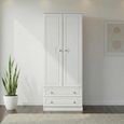 Pembroke White 2 Door 2 Drawer Tall Wardrobe
