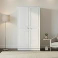 Pembroke White 2 Door Plain Wardrobe - H 182cm