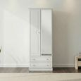 Pembroke White 2 Door Tall Combi Wardrobe - 1 Mirror