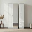 Pembroke White 3 Door Combi Wardrobe - 1 Mirror and RHF 2 Drawers