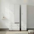 Pembroke White 3 Door Combi Wardrobe - 1 Mirror