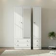 Pembroke Wardrobe - 3 Door - 1 Mirror - Tall - Combi - White