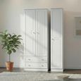 Pembroke White 3 Door Tall Triple Wardrobe - LHF 2 Drawers