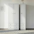 Pembroke White 3 Door Triple Wardrobe - 4 Drawers