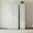 Pembroke White 3 Door Triple Wardrobe - LHF 2 Drawers