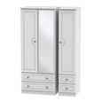 Pembroke White 3 Door Combi Wardrobe - 1 Mirror