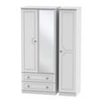 Pembroke White 3 Door Combi Wardrobe - 1 Mirror and LHF 2 Drawers