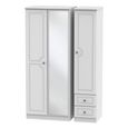 Pembroke White 3 Door Combi Wardrobe - 1 Mirror and RHF 2 Drawers