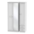 Pembroke Wardrobe - 3 Door - 1 Mirror - RHF 2 Drawers - Tall - Combi - White