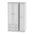Pembroke White 3 Door Tall Triple Wardrobe - LHF 2 Drawers
