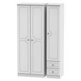 Pembroke White 3 Door Tall Triple Wardrobe - RHF 2 Drawers