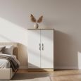 Knightsbridge Wardrobe - Midi - White Gloss and Light Oak