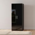 Knightsbridge Plain Tall Wardrobe - 2 Door - Black Gloss