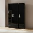Knightsbridge Triple Wardrobe - 3 Door - Black Gloss