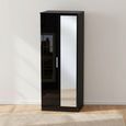 Knightsbridge Tall Wardrobe - 2 Door - 1 Mirror - Black Gloss