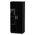 Knightsbridge Plain Wardrobe - 2 Door - Black Gloss