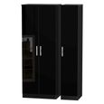 Knightsbridge Triple Wardrobe - 3 Door - Black Gloss