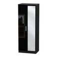 Knightsbridge Tall Wardrobe - 2 Door - 1 Mirror - Black Gloss
