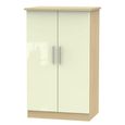 Knightsbridge Midi Wardrobe - Cream Gloss and Light Oak