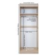 Knightsbridge Wardrobe - 2 Door - Tall - 1 Mirror - Cream Gloss and Light Oak