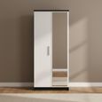 Knightsbridge Wardrobe - 2 Door - 1 Mirror - White Gloss and Black