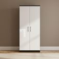 Knightsbridge Wardrobe - 2 Door - Plain - White Gloss and Black