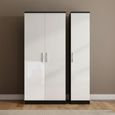 Knightsbridge Wardrobe - 3 Door - Tall Triple - White Gloss and Black