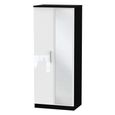 Knightsbridge Wardrobe - 2 Door - 1 Mirror - White Gloss and Black