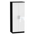 Knightsbridge Wardrobe - 2 Door - Plain - White Gloss and Black