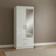 Knightsbridge Wardrobe - 2 Door - 1 Mirror - Combi - White Gloss