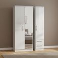 Knightsbridge Wardrobe - 3 Door - 1 Mirror - RHF 2 Drawer - Combi - White Gloss