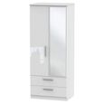 Knightsbridge Wardrobe - 2 Door - 1 Mirror - Combi - White Gloss