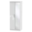 Knightsbridge Wardrobe - 2 Door - 1 Mirror - Tall - White Gloss