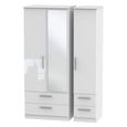 Knightsbridge Wardrobe - 3 Door - 1 Mirror - Combi - White Gloss