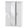Knightsbridge Wardrobe - 3 Door - 1 Mirror - Triple - White Gloss
