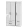 Knightsbridge Wardrobe - 3 Door - 4 Drawer - Tall - Triple - White Gloss