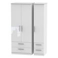 Knightsbridge Wardrobe - 3 Door - 4 Drawer - Triple - White Gloss