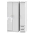 Knightsbridge Wardrobe - 3 Door - RHF 2 Drawer - Tall - Triple - White Gloss