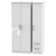 Knightsbridge Wardrobe - 3 Door - RHF 2 Drawer - Triple - White Gloss