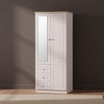 Vienna Wardrobe - 2 Door - 1 Mirror - RHF 3 Drawers - Combi - Cashmere
