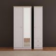 Vienna Wardrobe - 3 Door - 1 Mirror - RHF 2 Drawers - Combi - Cashmere