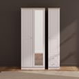 Vienna Wardrobe - 3 Door - 1 Mirror - RHF 2 Drawers - Tall - Combi - Cashmere