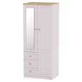 Vienna Wardrobe - 2 Door - 1 Mirror - RHF 3 Drawers - Combi - Cashmere