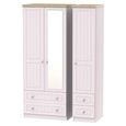 Vienna Wardrobe - 3 Door - 1 Mirror - Combi - Cashmere