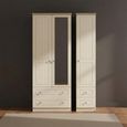 Vienna Wardrobe - 3 Door - 1 Mirror - Combi - Cream