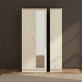 Vienna Wardrobe - 3 Door - 1 Mirror - RHF 2 Drawers - Tall - Combi - Cream