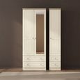 Vienna Wardrobe - 3 Door - 1 Mirror - Tall - Combi - Cream